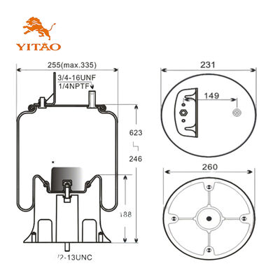 Cold Chain Vehicle Air Suspension Rubber Air Spring OE Replacement Holland Neway 90557214
