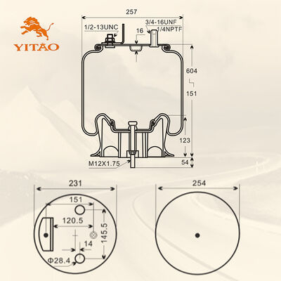 Resorte neumático para camión 1V 9875, adecuado para Firestone: W01-358-9875 W01-358-1191/Navistar 3541731C1