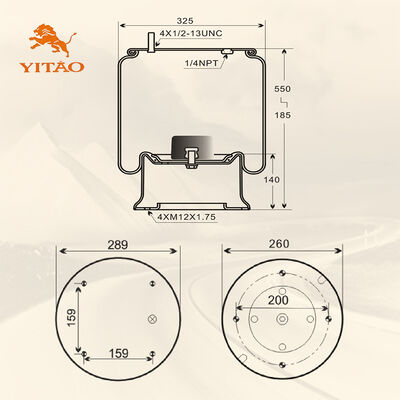 Resorte neumático para camión 1V 9781, adecuado para Firestone W01-358-9781/Contitech 910S-16A382