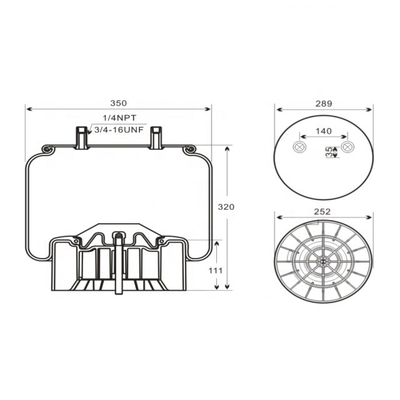 Airbagues resistentes de W01-358-8091 Goodyear 1R14-171 para Hendrickson