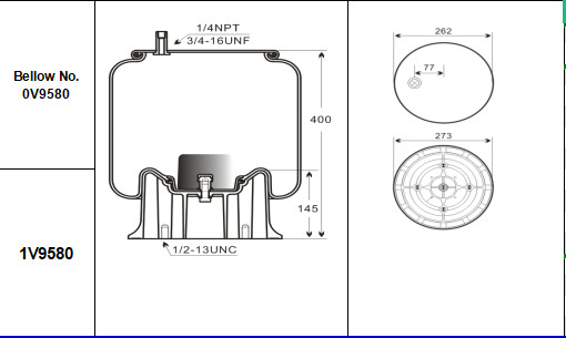 Amortiguaciones de aire con resorte del remolque de Yiconton para Hendrickson S-20127 W01-358-9580 SC2761